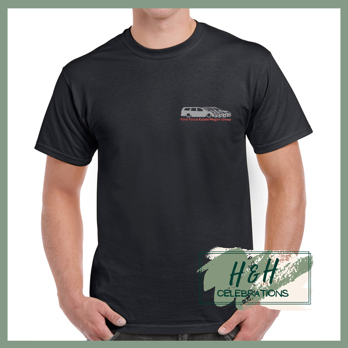 Ford Focus Estate/Wagon Group T-Shirt For Adults - Black
