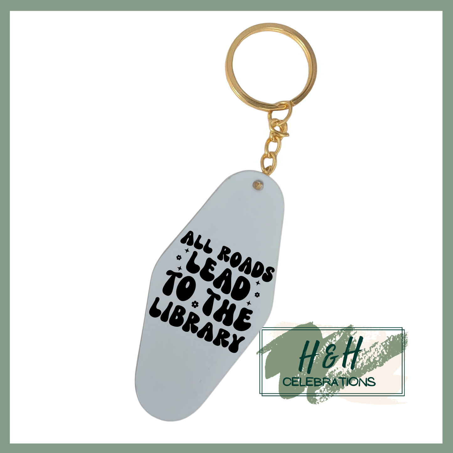 All Roads Lead To The Library Motel/Hotel Keyring