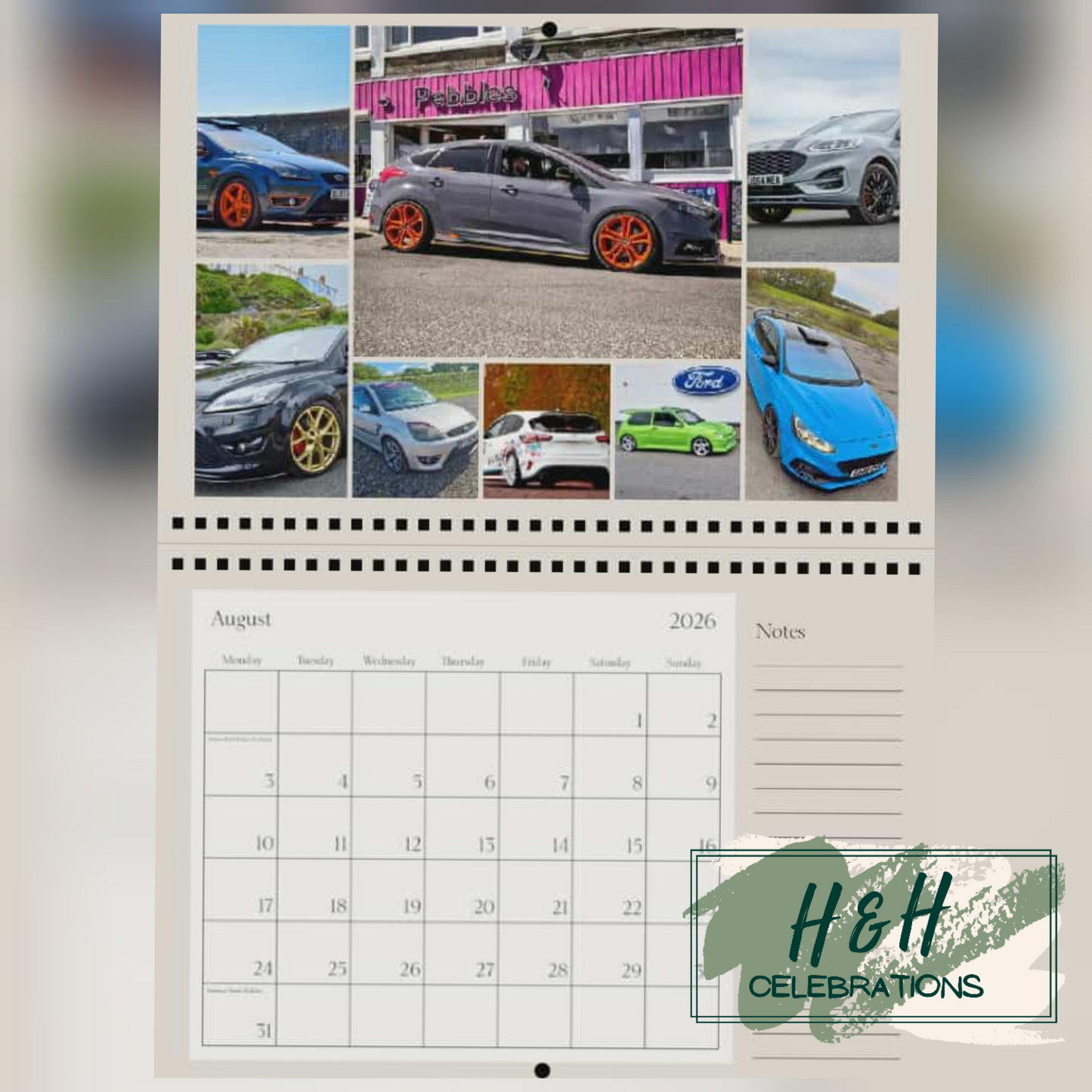 Rolling Oval 2026 A4 Wall Calendar