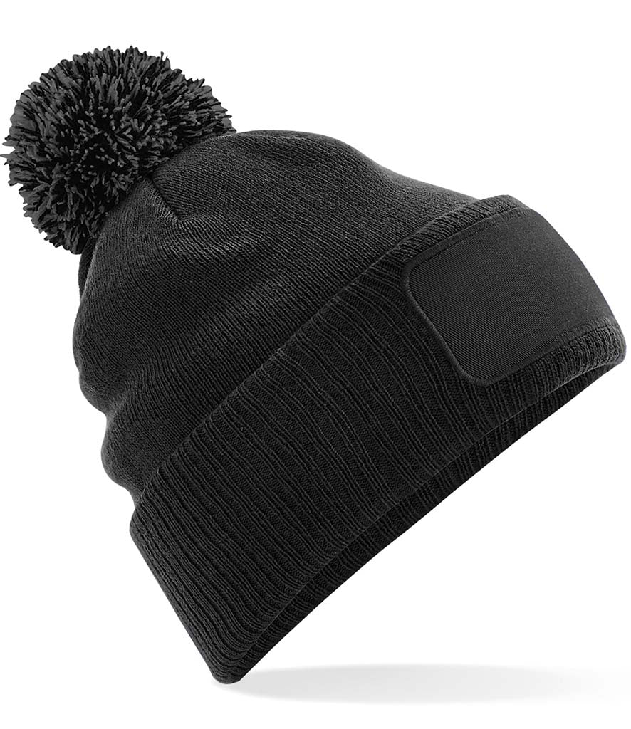 Rolling Oval Pom Pom Beanie Hat