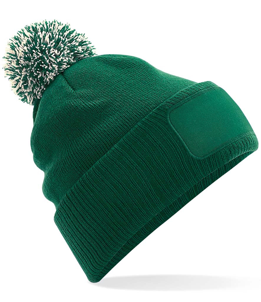 Rolling Oval Pom Pom Beanie Hat