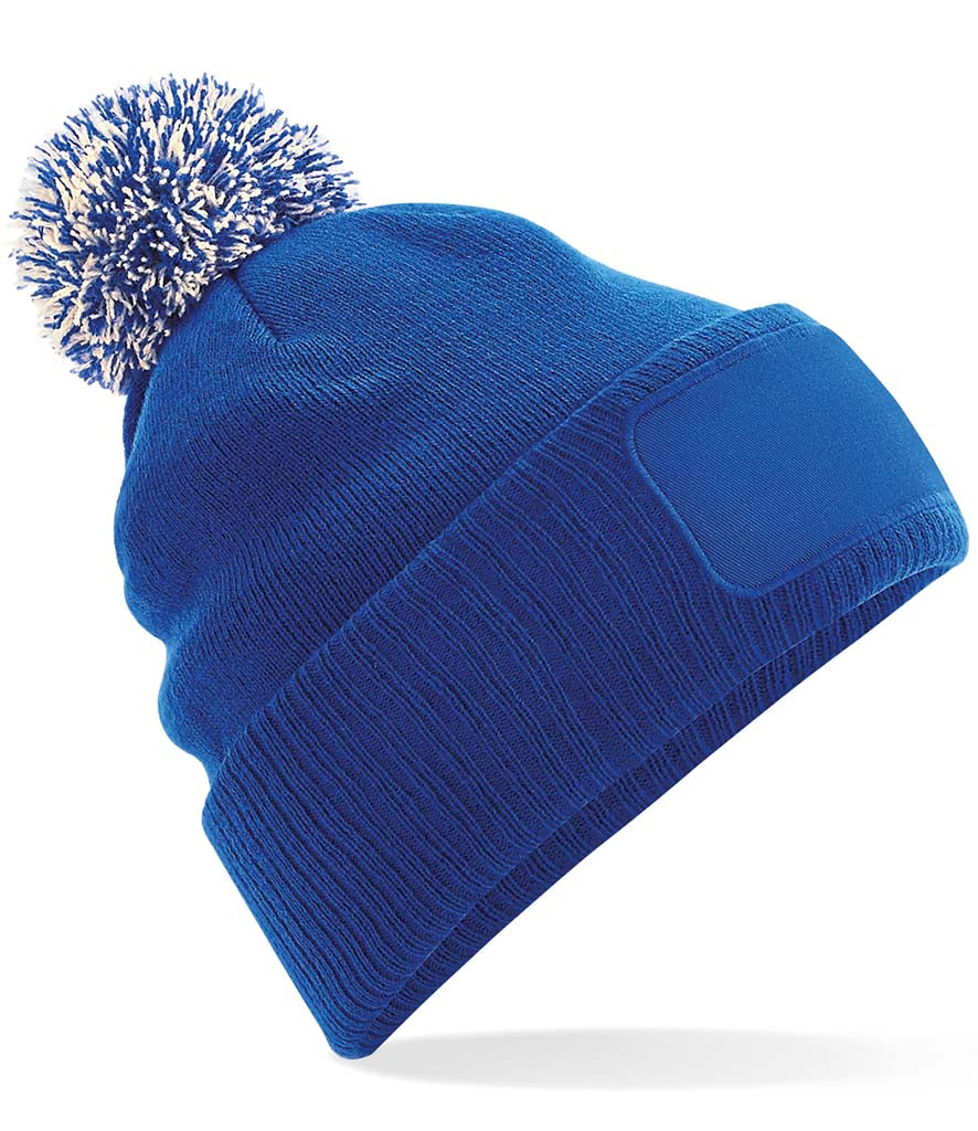 Rolling Oval Pom Pom Beanie Hat
