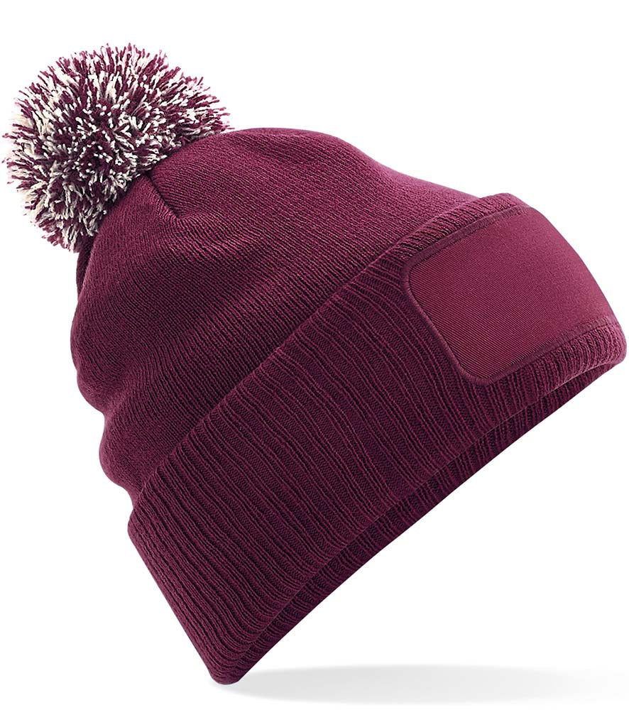 Rolling Oval Pom Pom Beanie Hat