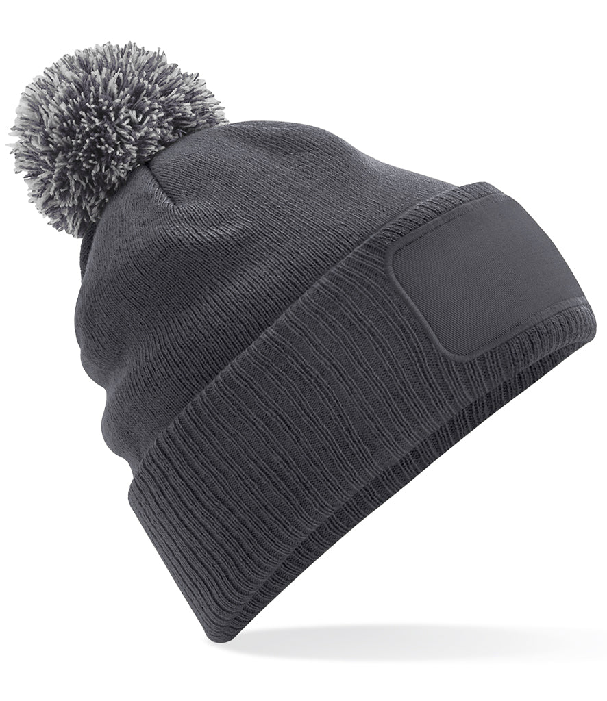 Rolling Oval Pom Pom Beanie Hat