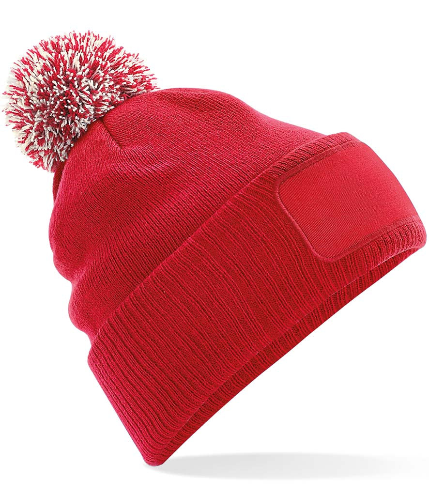 Rolling Oval Pom Pom Beanie Hat