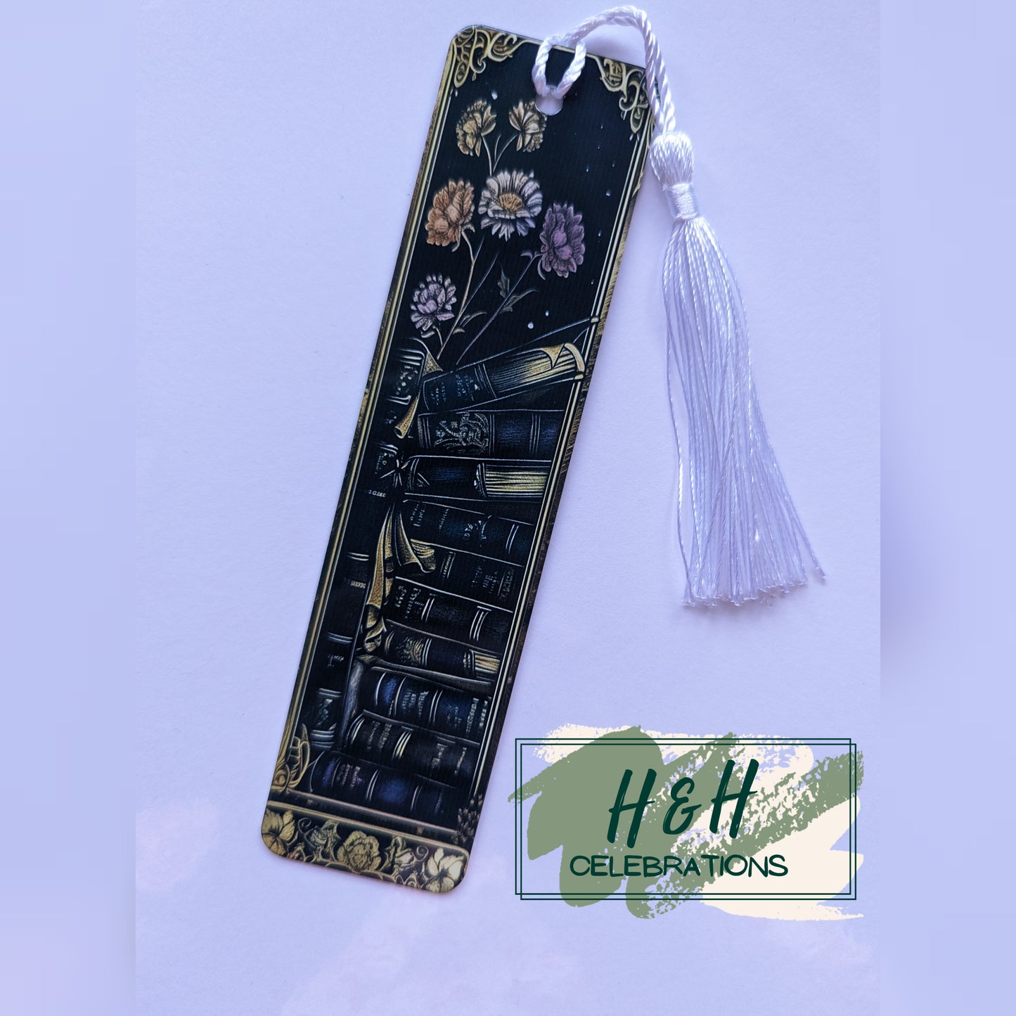 Black & Gold Book Stack Bookmark
