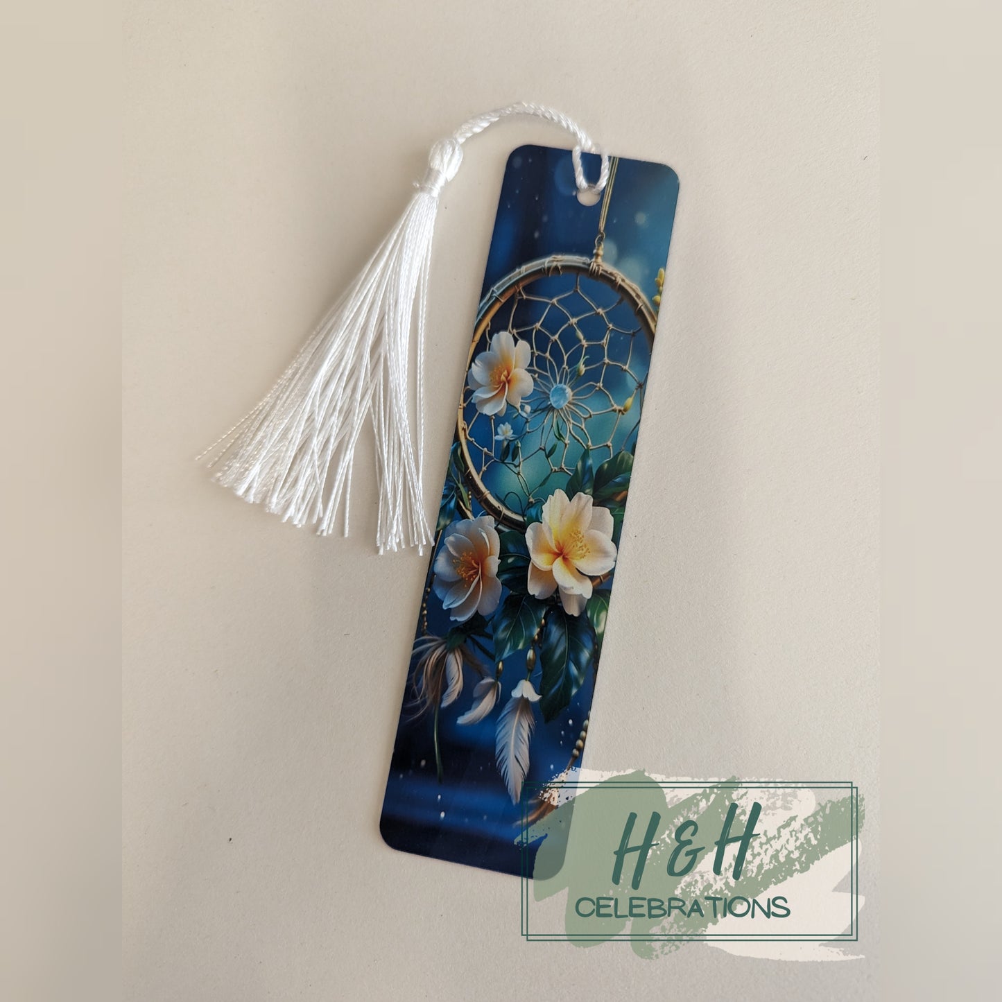 Blue Floral Dreamcatcher Bookmark