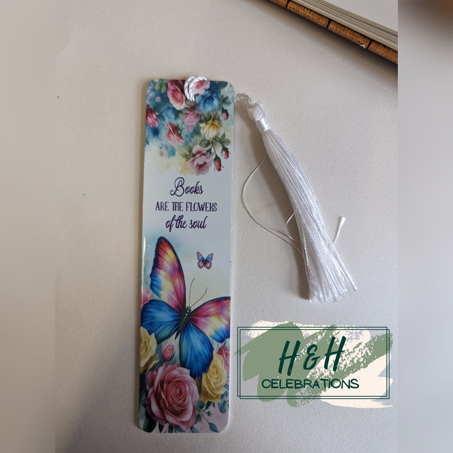 Bright Butterfly Books Are The Flowers Of The Soul Bookmark
