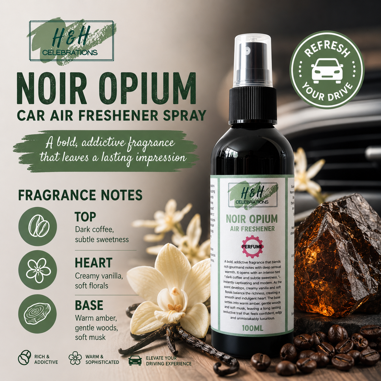 Noir Opium Air Freshener Spray 100ml