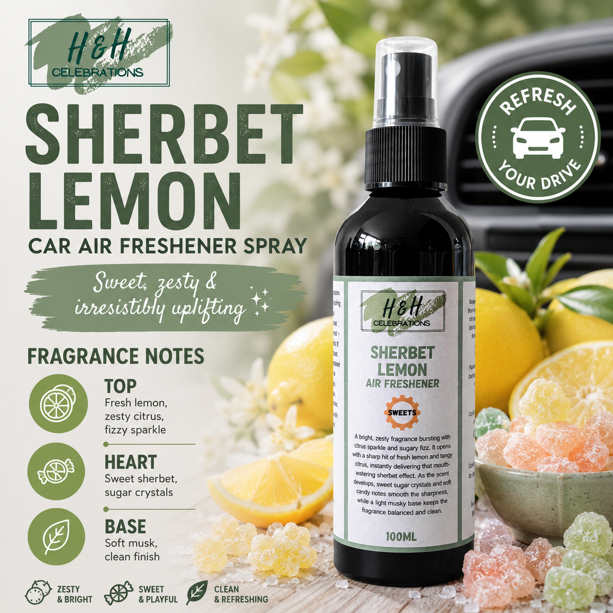 Sherbet Lemon Air Freshener Spray 100ml