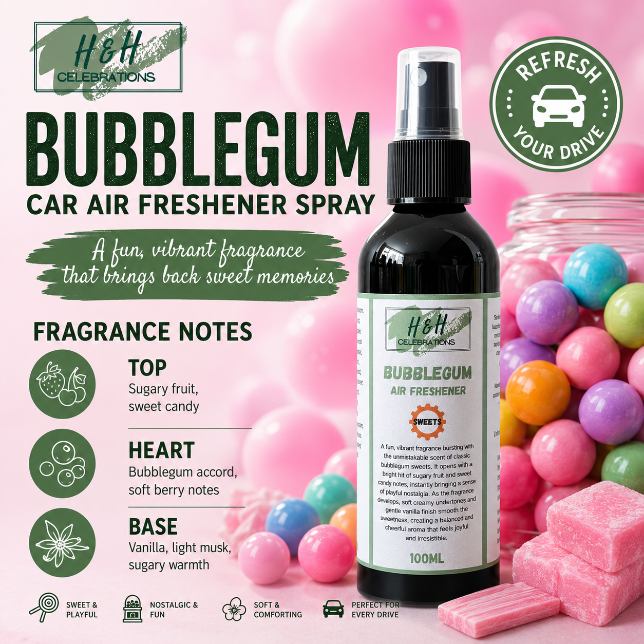 Bubblegum Air Freshener Spray 100ml