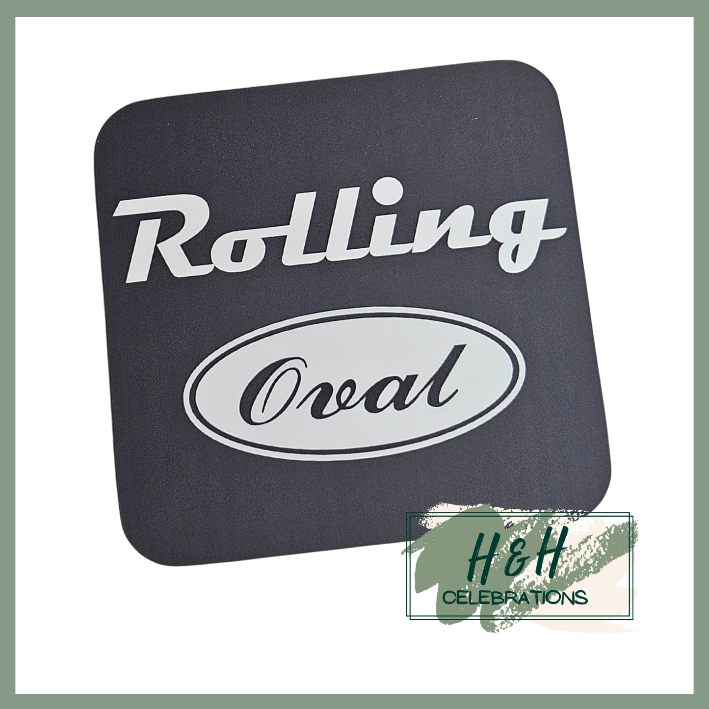 Rolling Oval Mdf Coaster - Grey