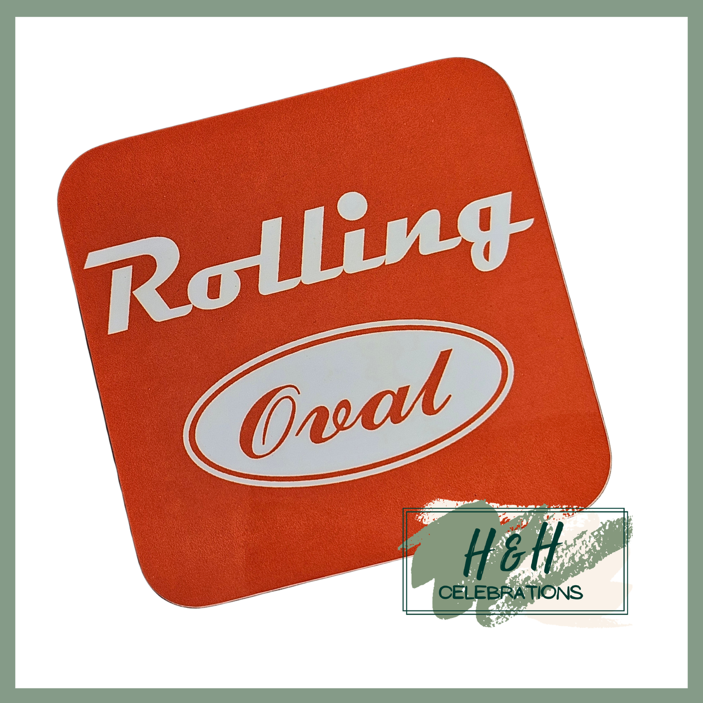 Rolling Oval Mdf Coaster - Orange