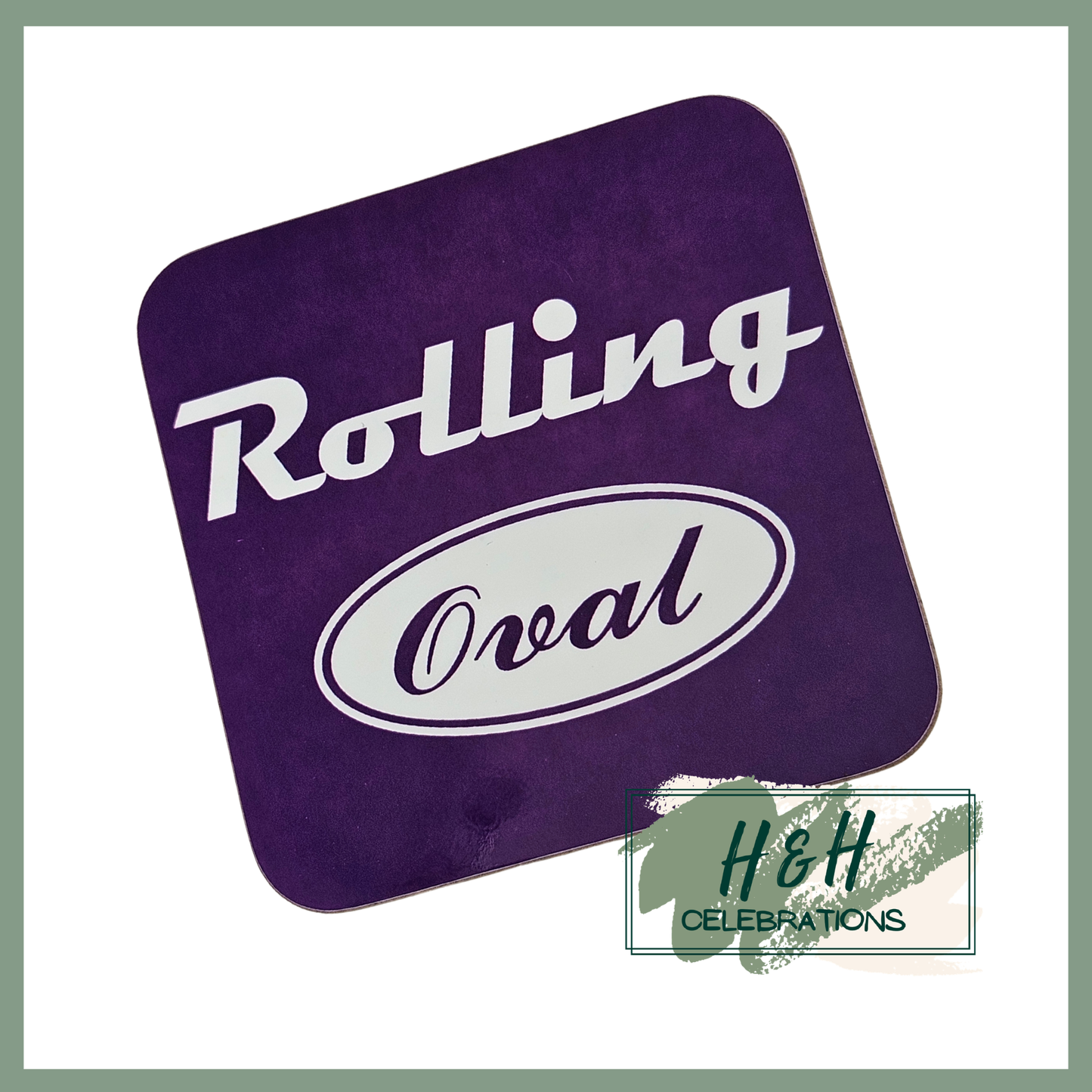 Rolling Oval Mdf Coaster - Purple