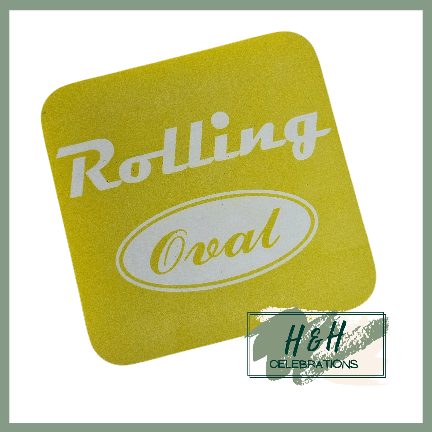 Rolling Oval Mdf Coaster - Yellow