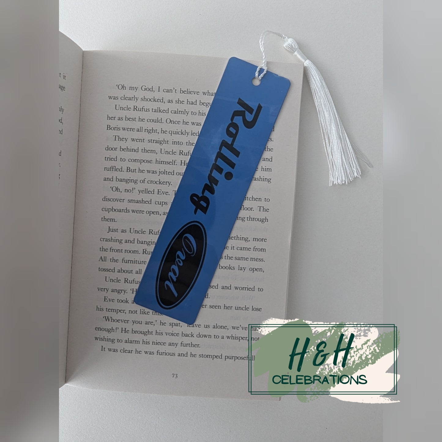 Rolling Oval Aluminium Bookmark