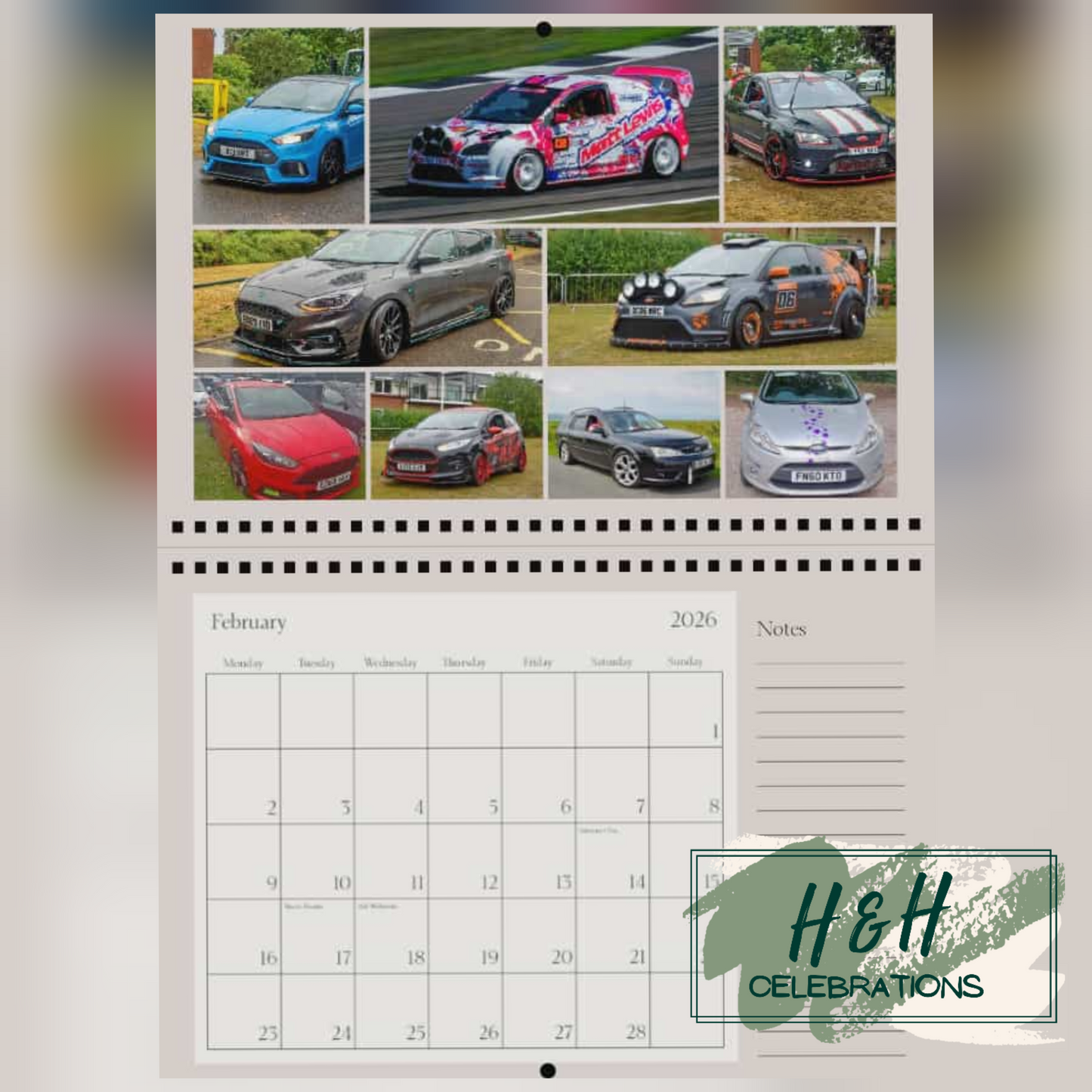 Rolling Oval 2026 A4 Wall Calendar