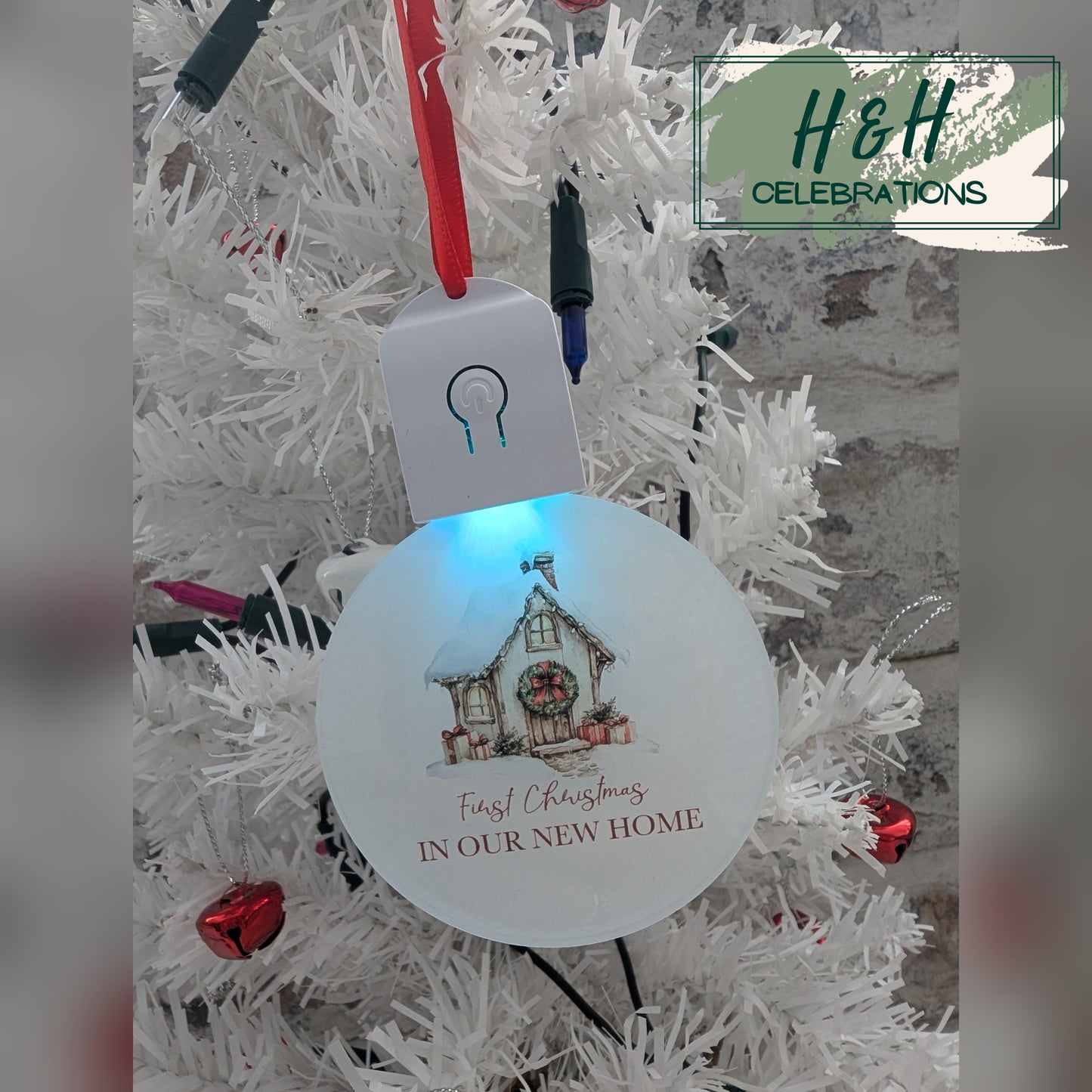 First Christmas In Our New Home Light Up Bauble Christmas Tree Decoration