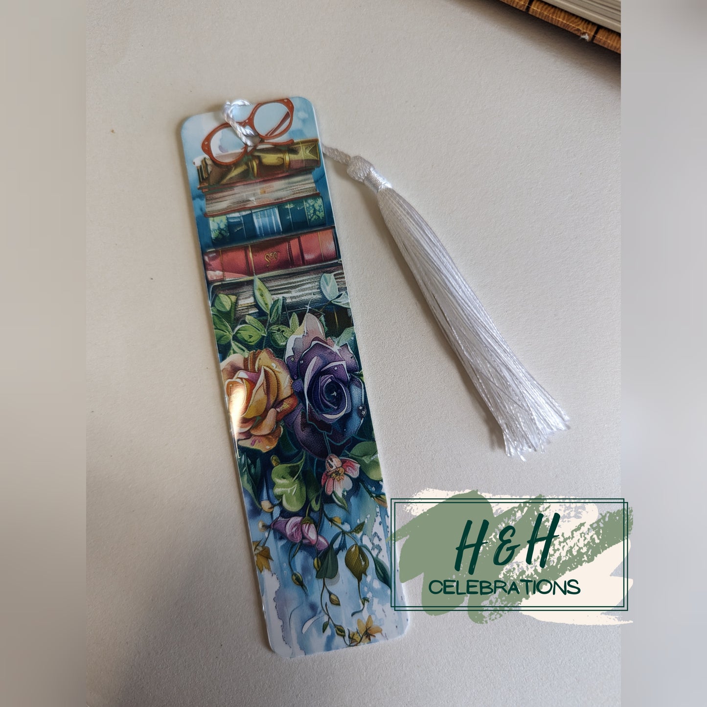 Floral Book Stack Bookmark