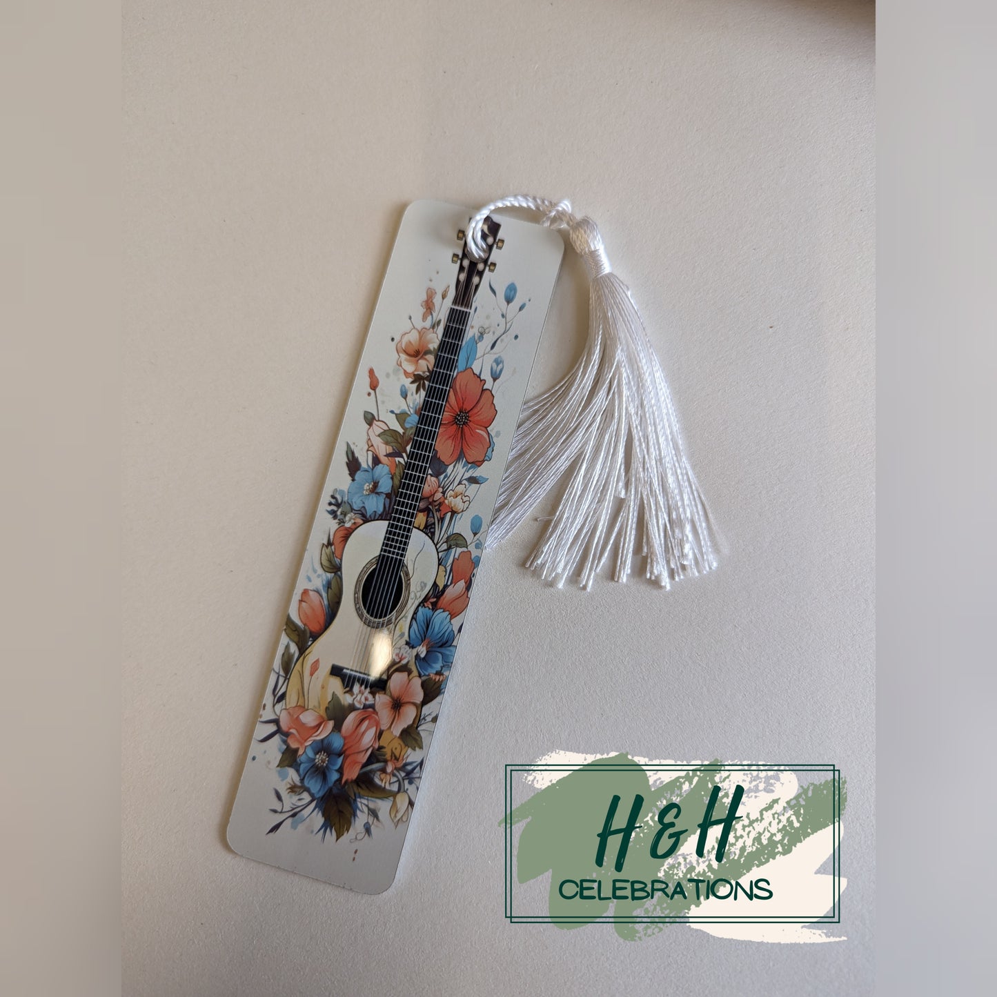 Floral Guitar Bookmark