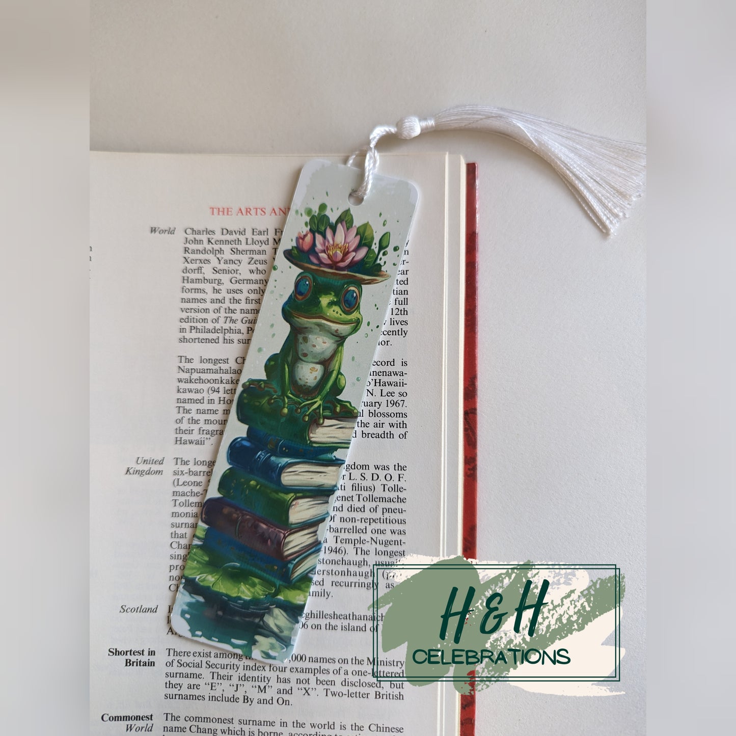 Frog Sitting On Book Stack Bookmark