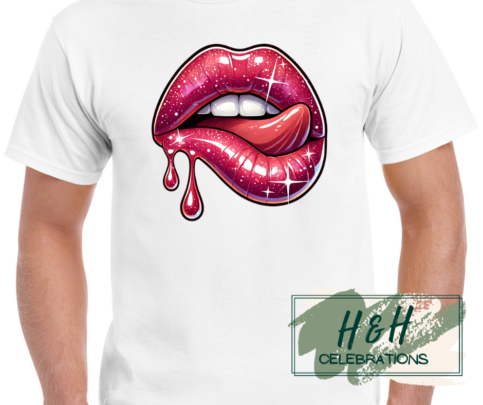 Sparkling Lips Womens T-Shirt - 15 Colours