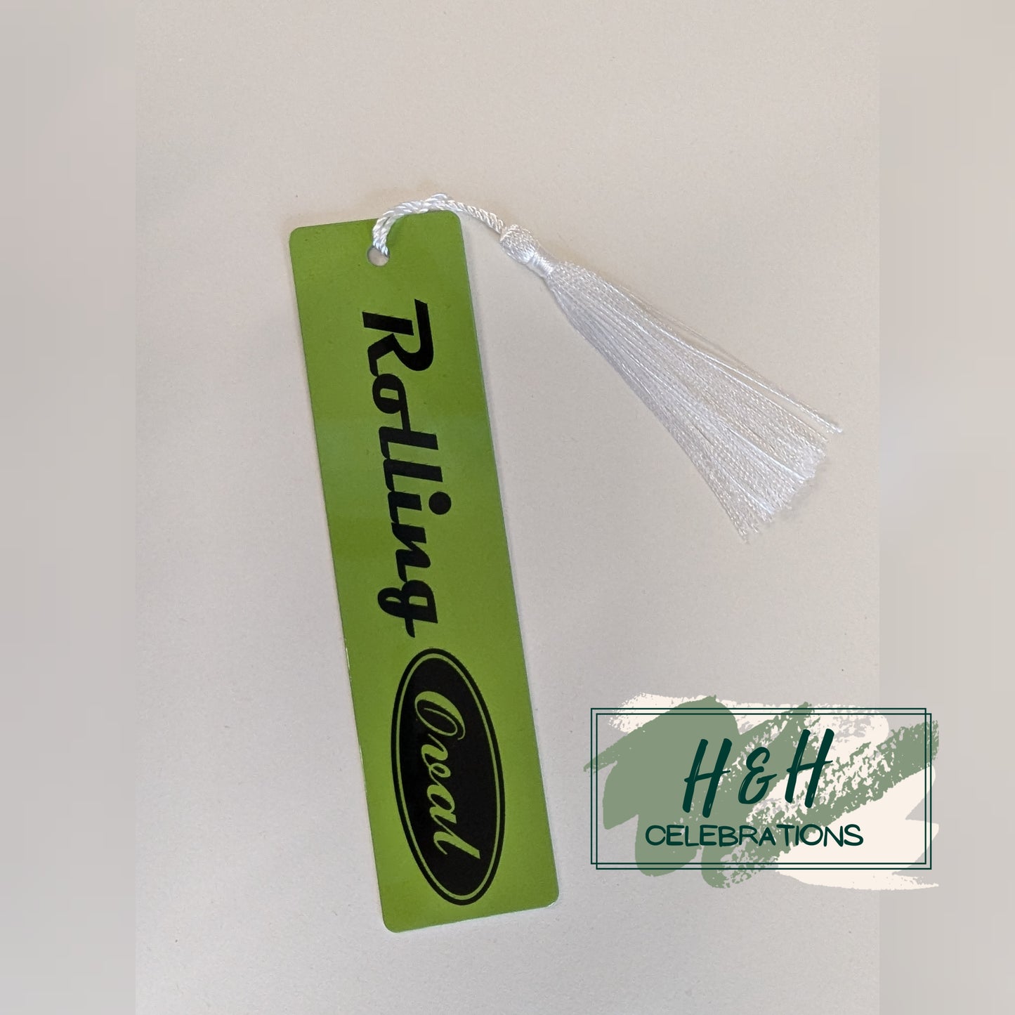 Rolling Oval Aluminium Bookmark