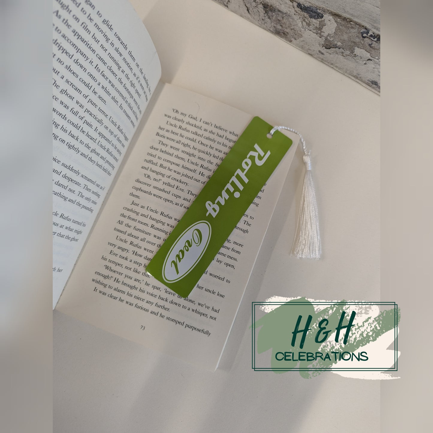 Rolling Oval Aluminium Bookmark