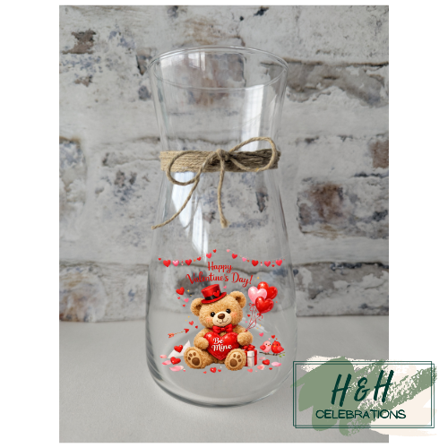 Happy Valentine's Day Bear Vase