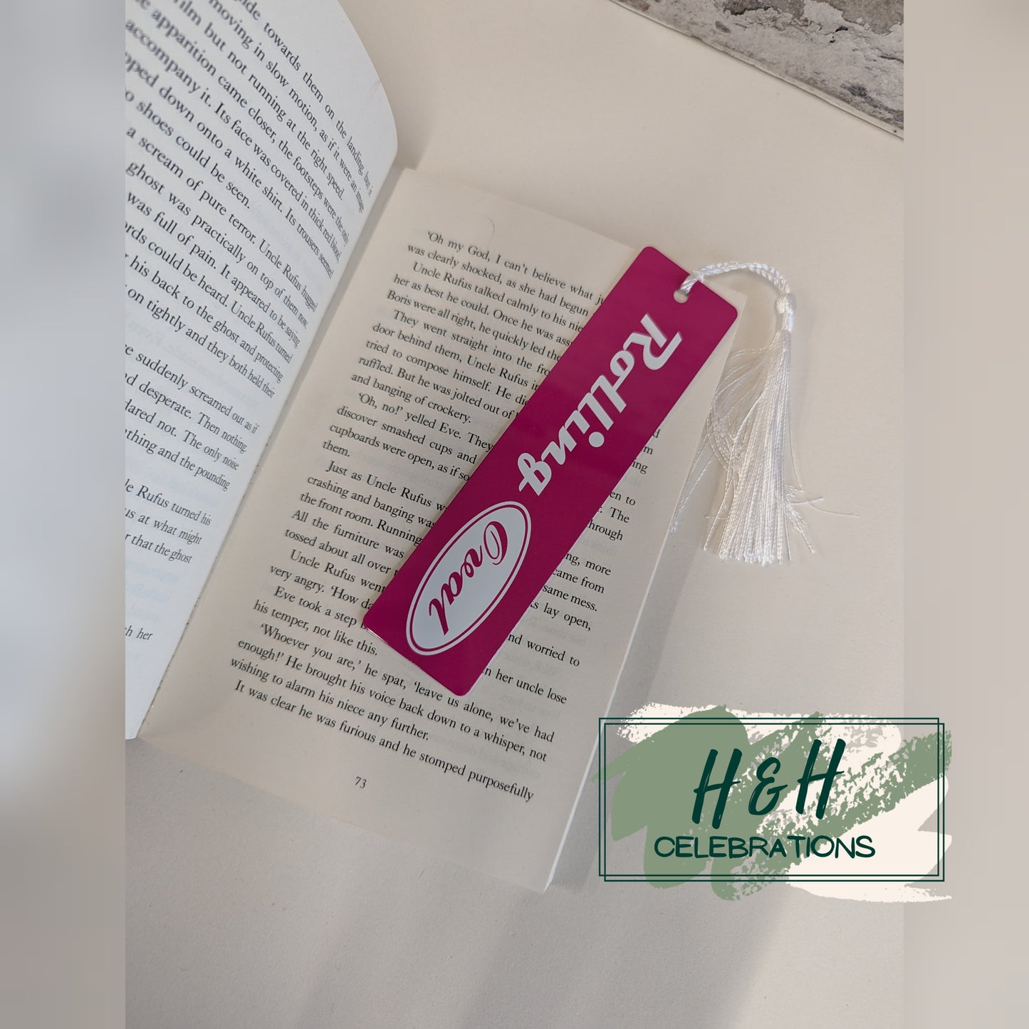 Rolling Oval Aluminium Bookmark