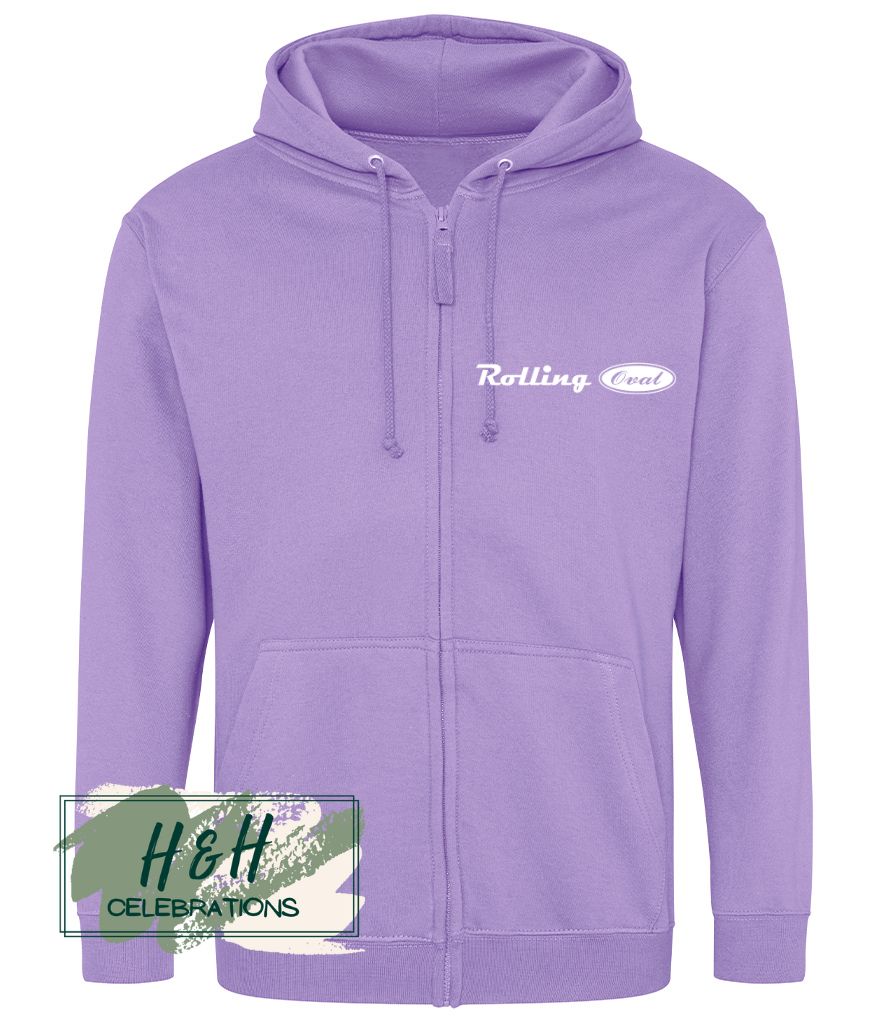 Rolling Oval Zipped Hoodie For Adults - Digital Lavender