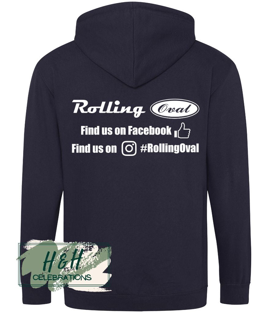 Rolling Oval Zipped Hoodie For Adults - New French Navy