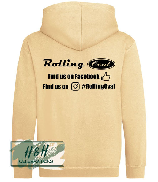 Rolling Oval Zipped Hoodie For Kids - Desert Sand