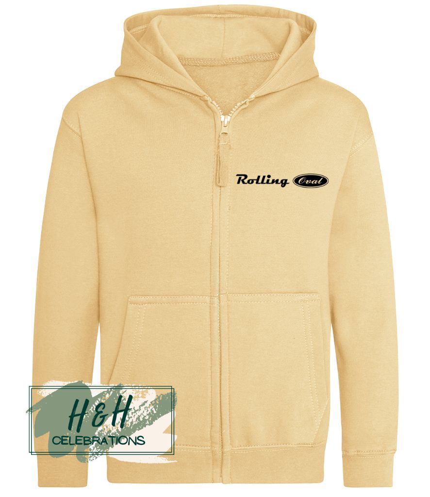 Rolling Oval Zipped Hoodie For Kids - Desert Sand