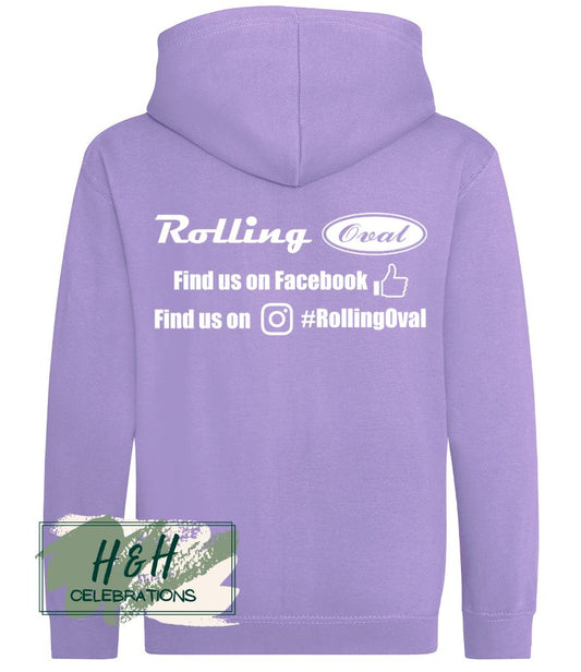 Rolling Oval Zipped Hoodie For Kids - Digital Lavender