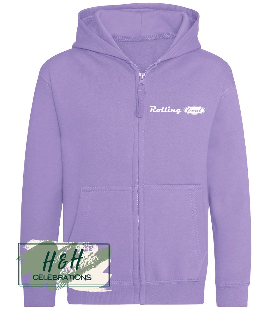 Rolling Oval Zipped Hoodie For Kids - Digital Lavender