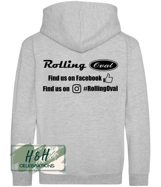 Rolling Oval Zipped Hoodie For Kids - Heather Grey