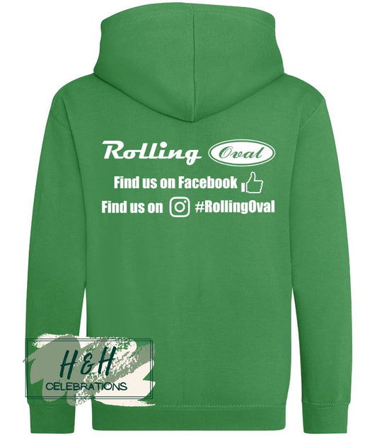 Rolling Oval Zipped Hoodie For Kids - Kelly Green