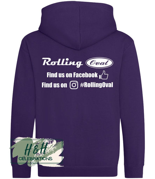 Rolling Oval Zipped Hoodie For Kids - Purple