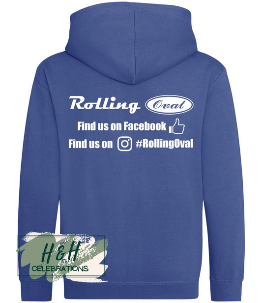 Rolling Oval Zipped Hoodie For Kids - Royal Blue