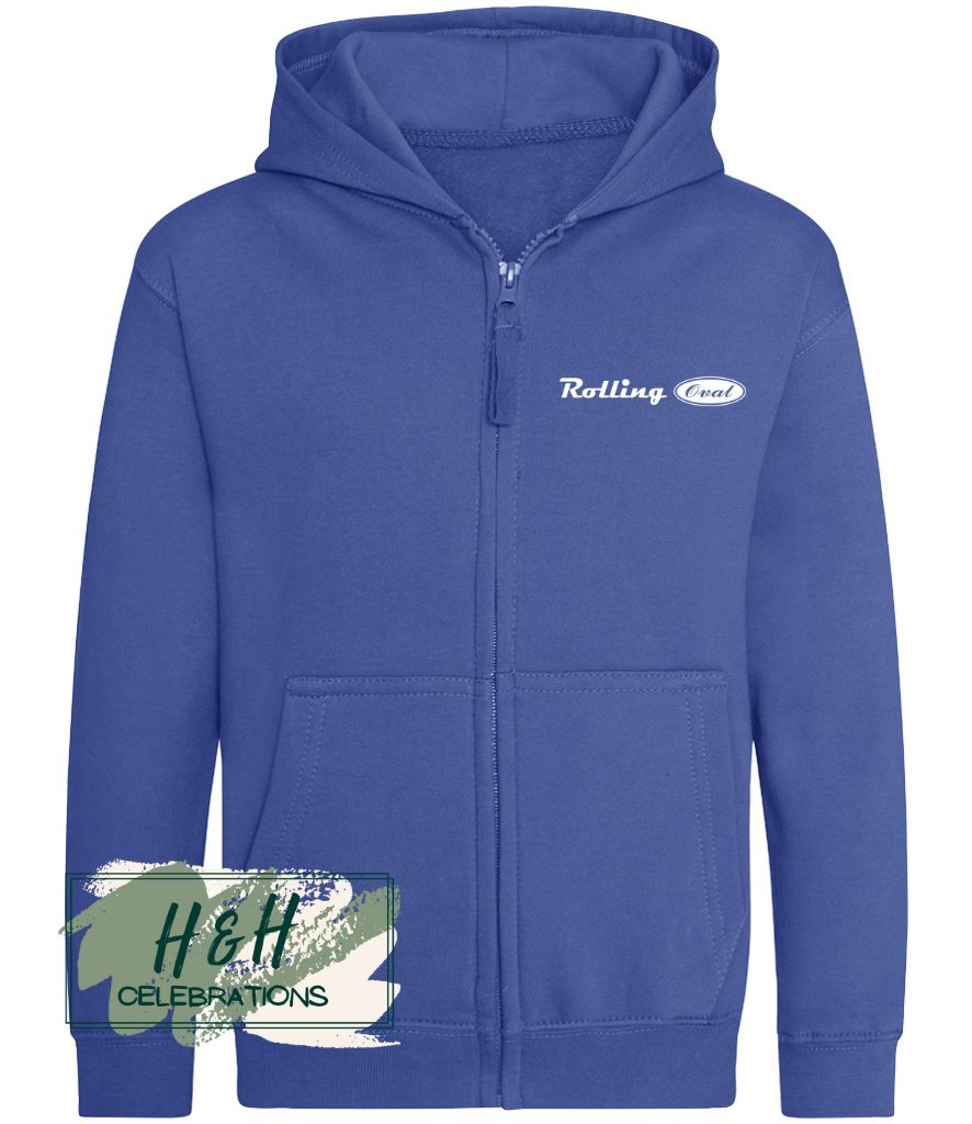 Rolling Oval Zipped Hoodie For Kids - Royal Blue