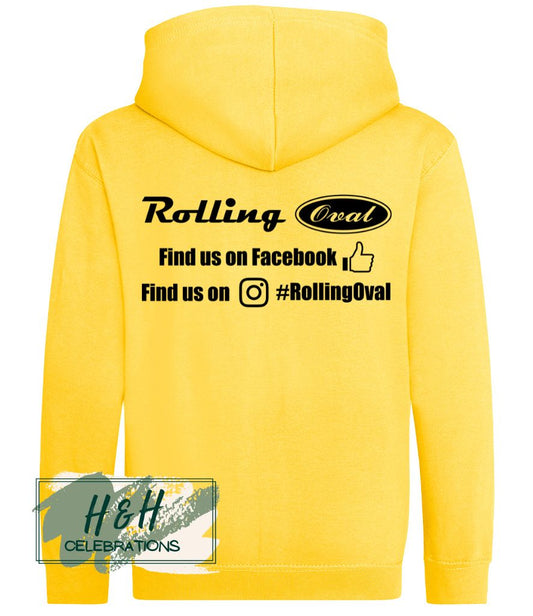 Rolling Oval Zipped Hoodie For Kids - Sun Yellow