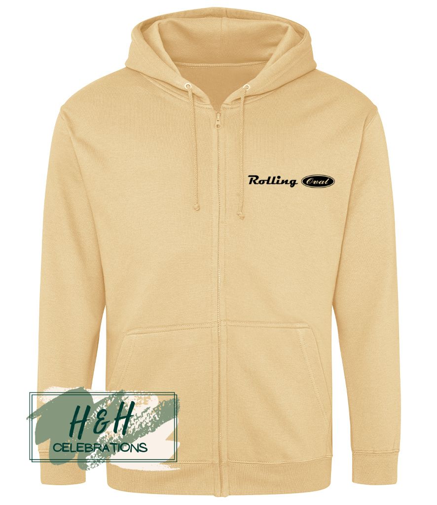 Rolling Oval Zipped Hoodie For Adults - Desert Sand