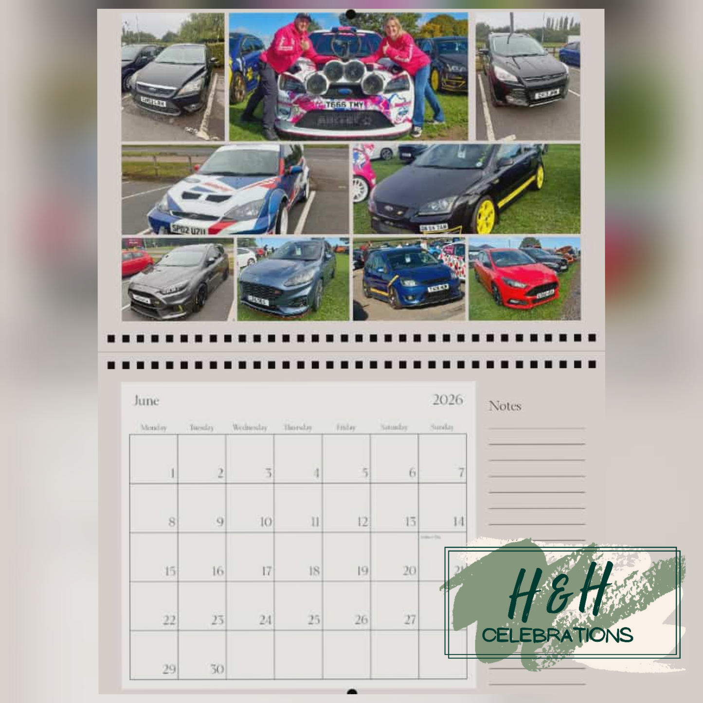 Rolling Oval 2026 A4 Wall Calendar