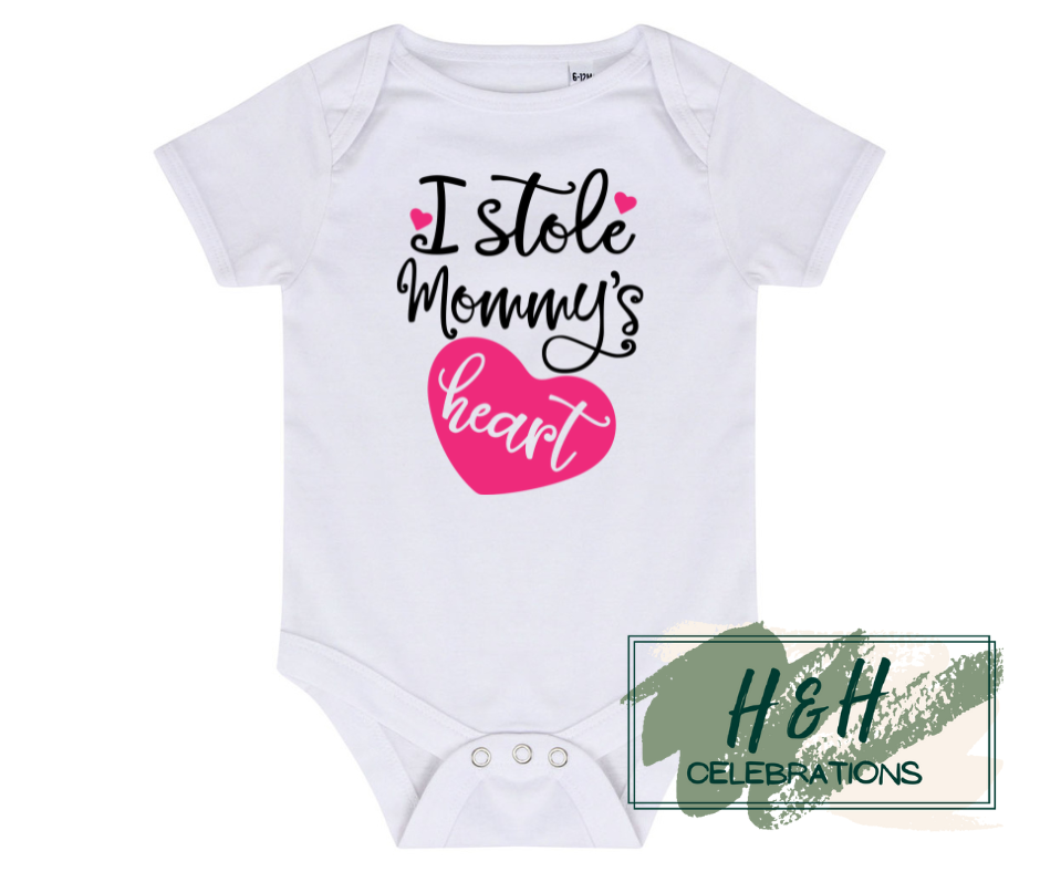 I Stole Mommy's Heart Short Sleeve Vest - Baby