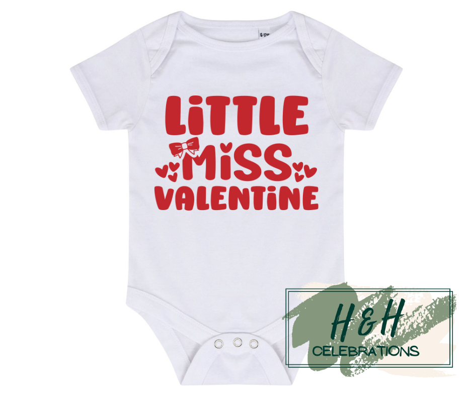Little Miss Valentine Short Sleeve Vest - Baby