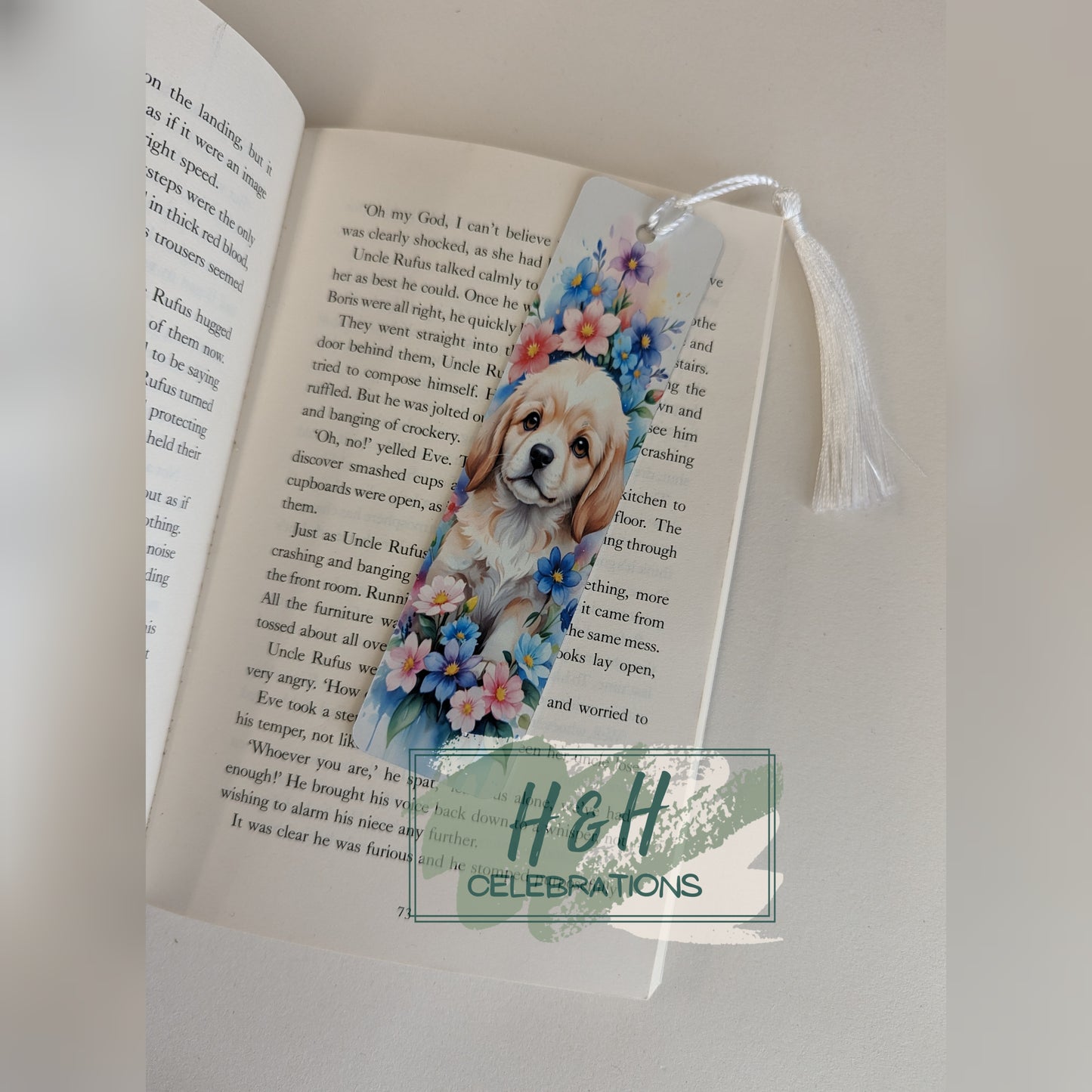 Labrador Puppy & Flowers Bookmark