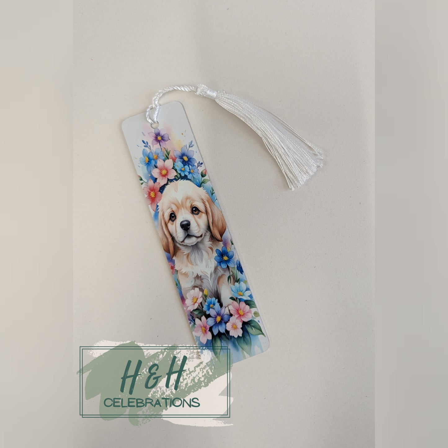 Labrador Puppy & Flowers Bookmark