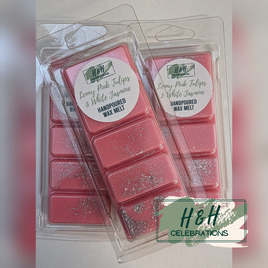 Lenny Pink Tulips & White Jasmine Wax Melt Snap Bar