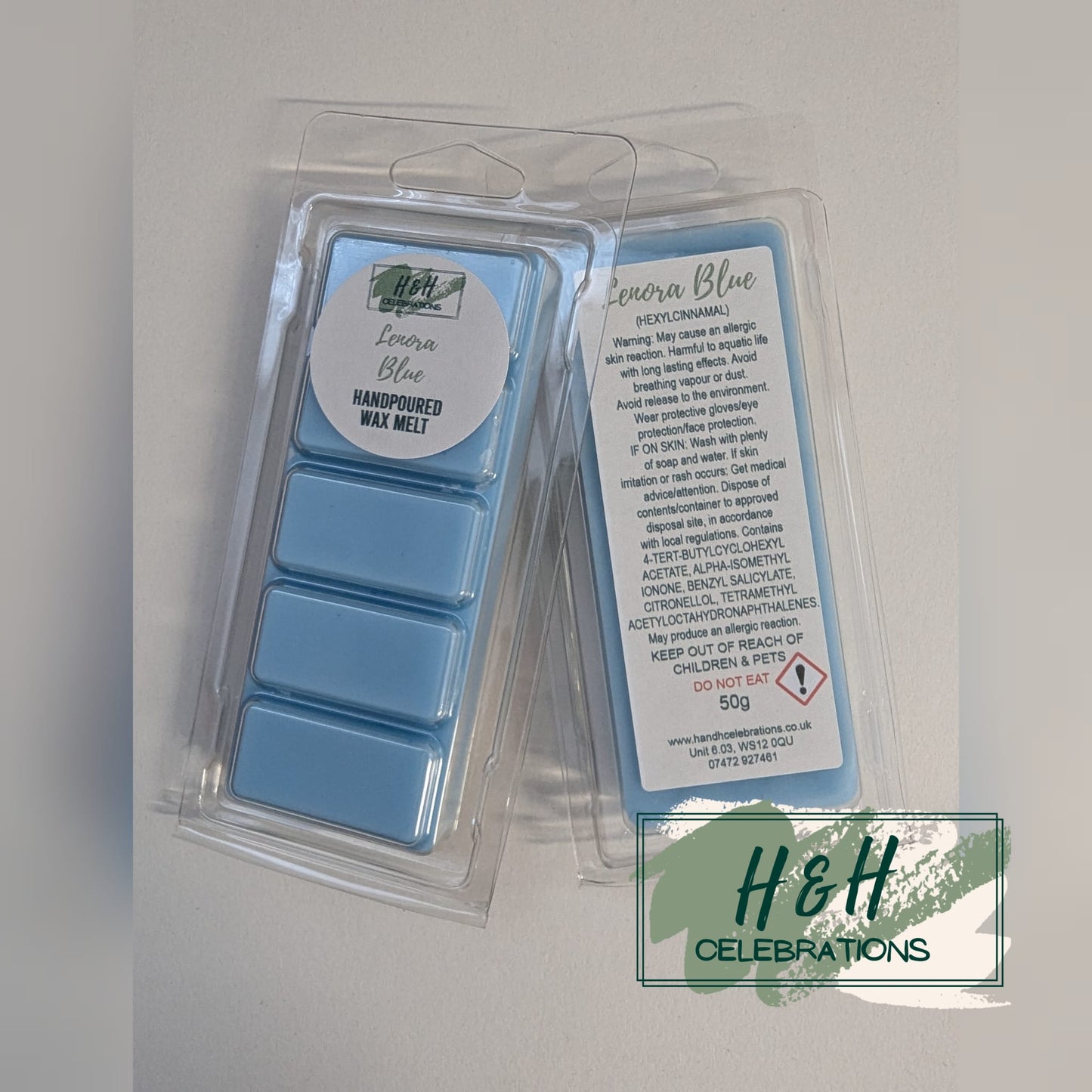 Lenora Blue Wax Melt Snap Bar